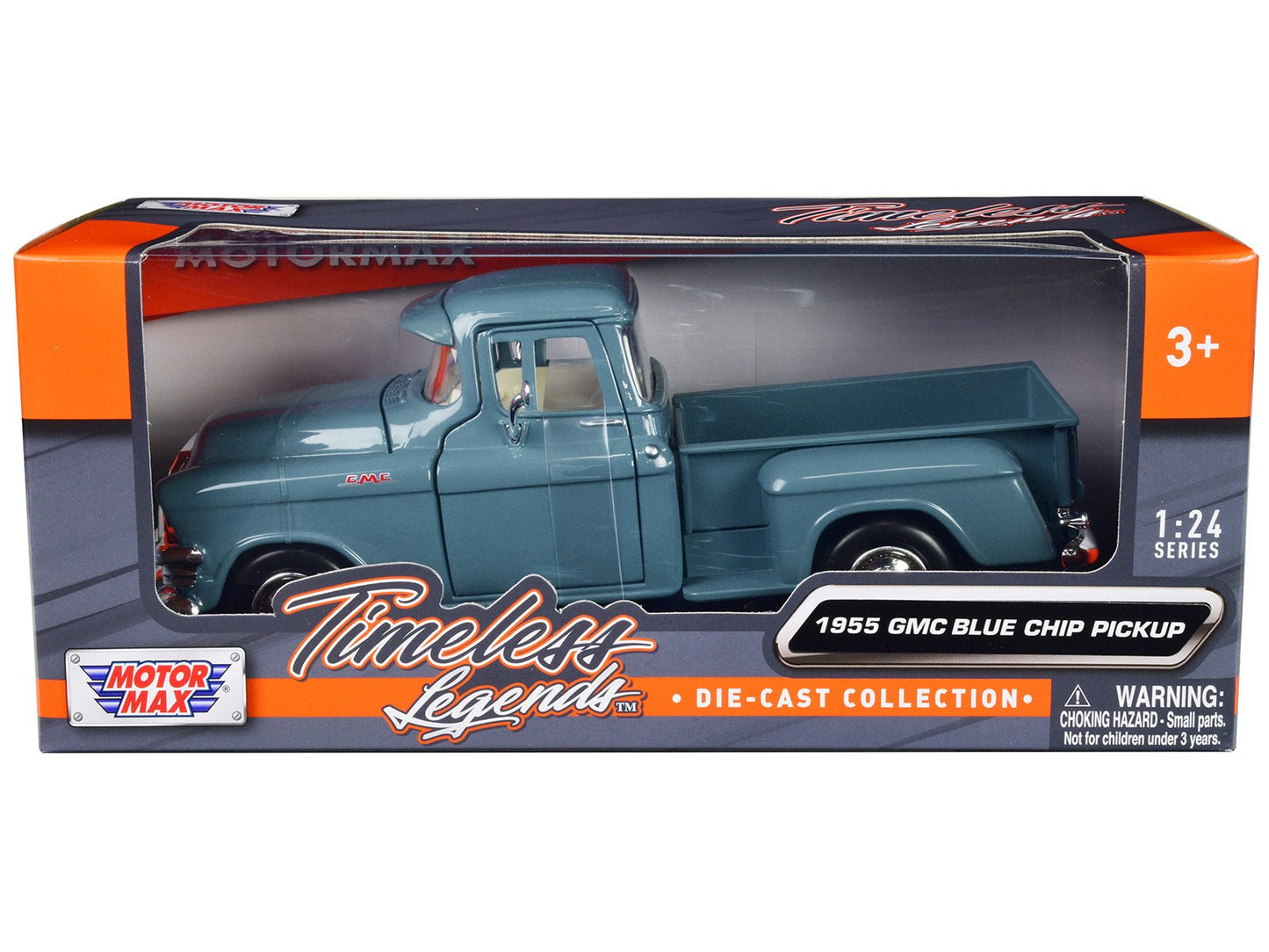 1955 GMC Blue Chip Pickup Truck Light Blue "Timeless Legends" Series 1/24 Diecast Model Car by Motormax free shipping USA