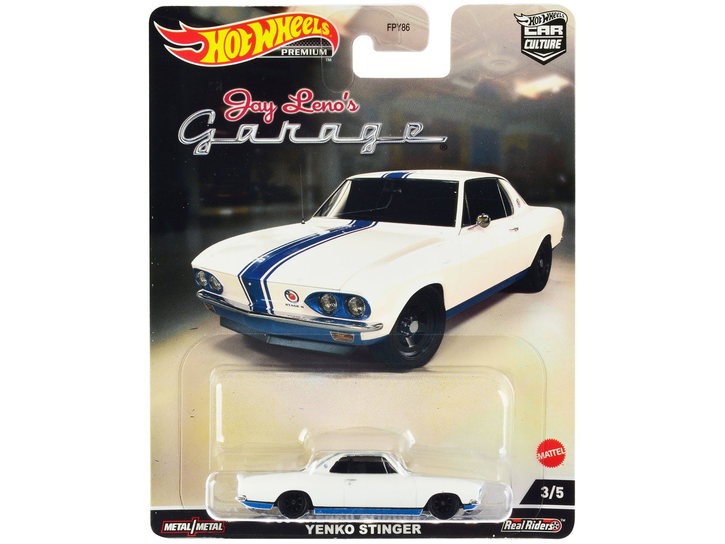 1966 Chevrolet Corvair Yenko Stinger White with Blue Stripes "Jay Leno’s Garage" Diecast Model Car by Hot Wheels free shipping USA