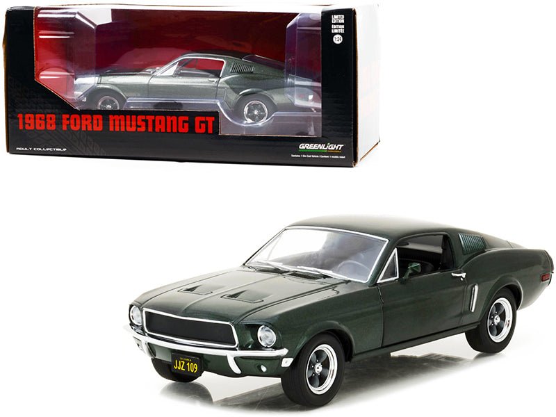 1968 Ford Mustang GT Fastback Highland Green Metallic 1/24 Diecast Model Car by Greenlight free shipping USA