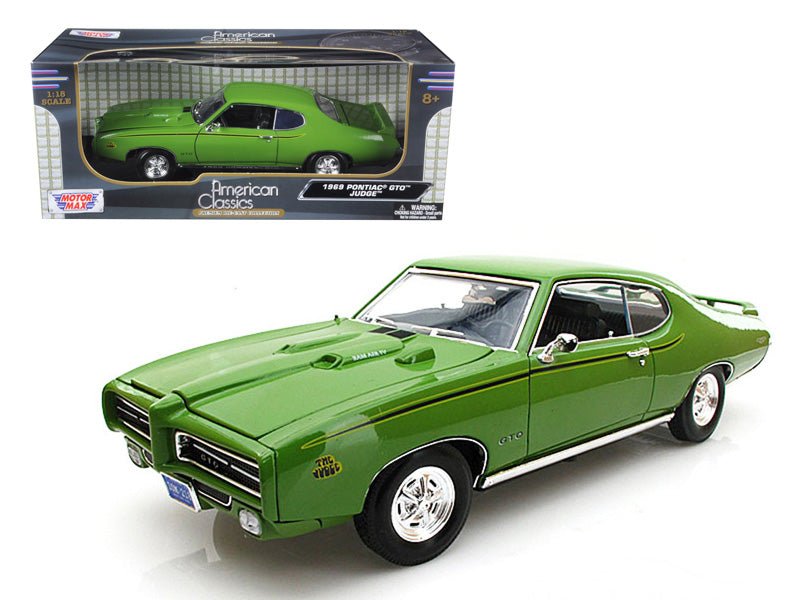1969 Pontiac GTO Judge Green 1/18 Diecast Car Model by Motormax free shipping USA