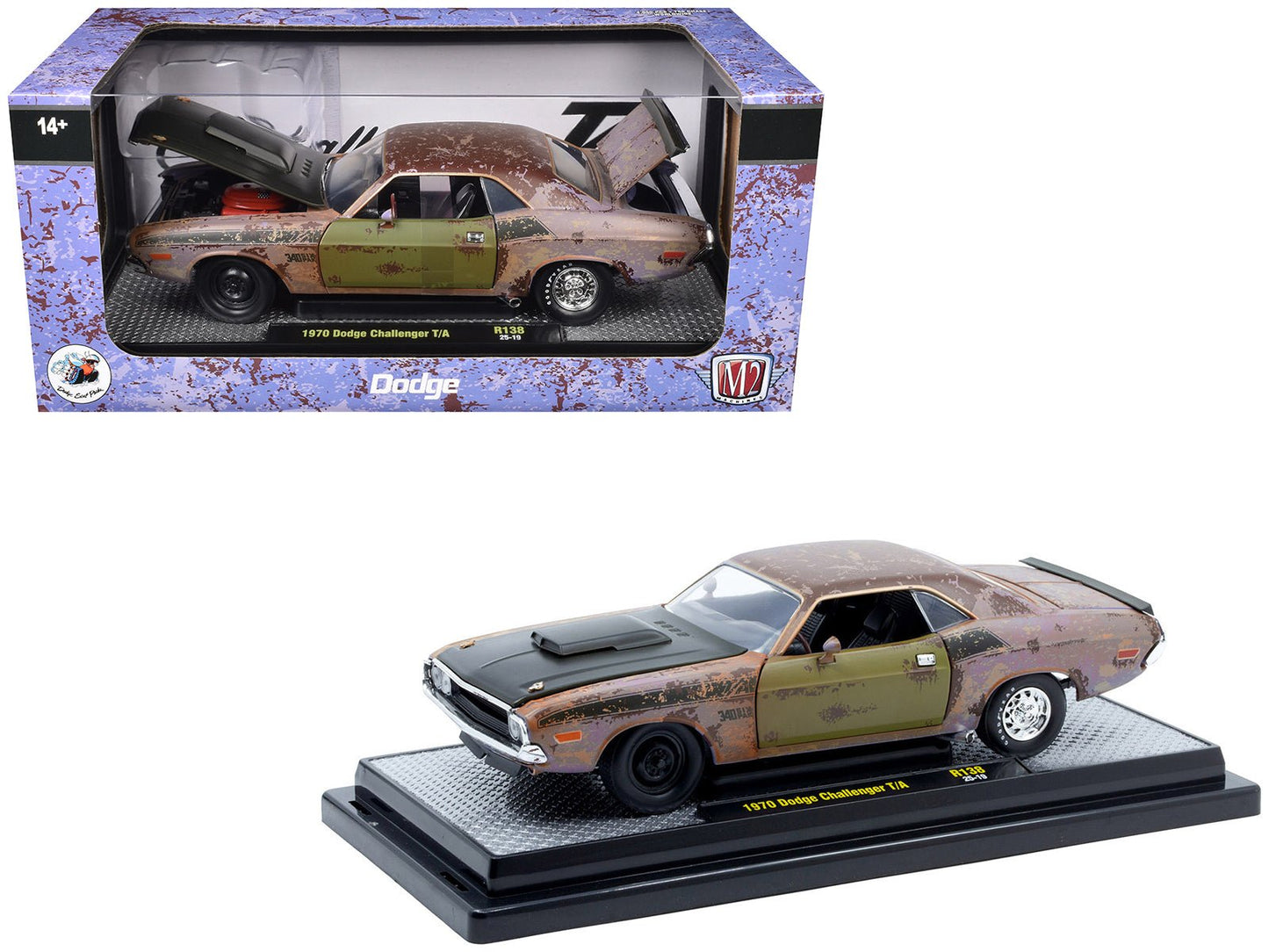 1970 Dodge Challenger T/A Rusted Limited Edition to 4050 pieces Worldwide 1/24 Diecast Model Car by M2 Machines free shipping USA