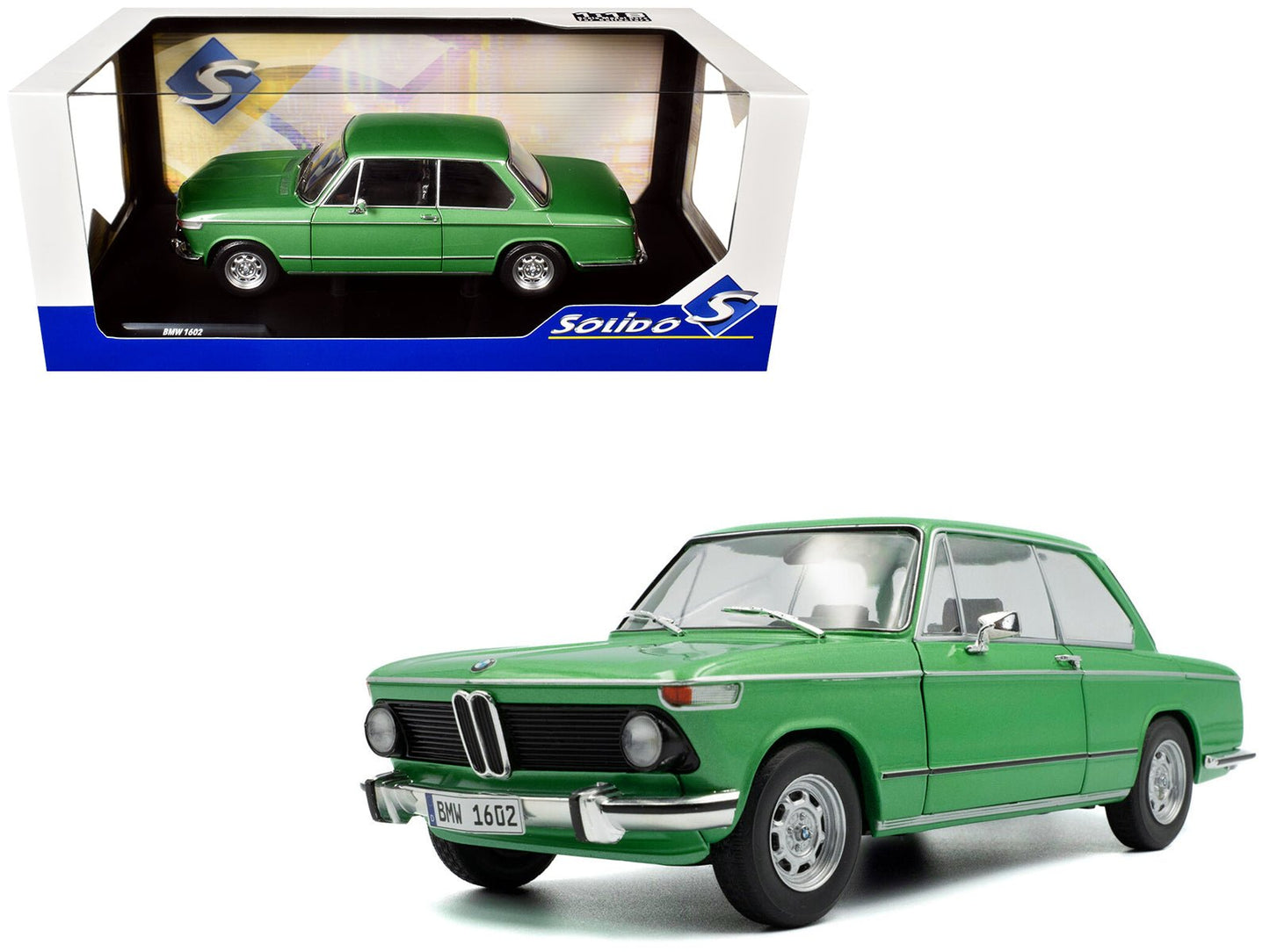 1971 BMW 1602 Taiga Green Metallic 1/18 Diecast Model Car by Solido free shipping USA