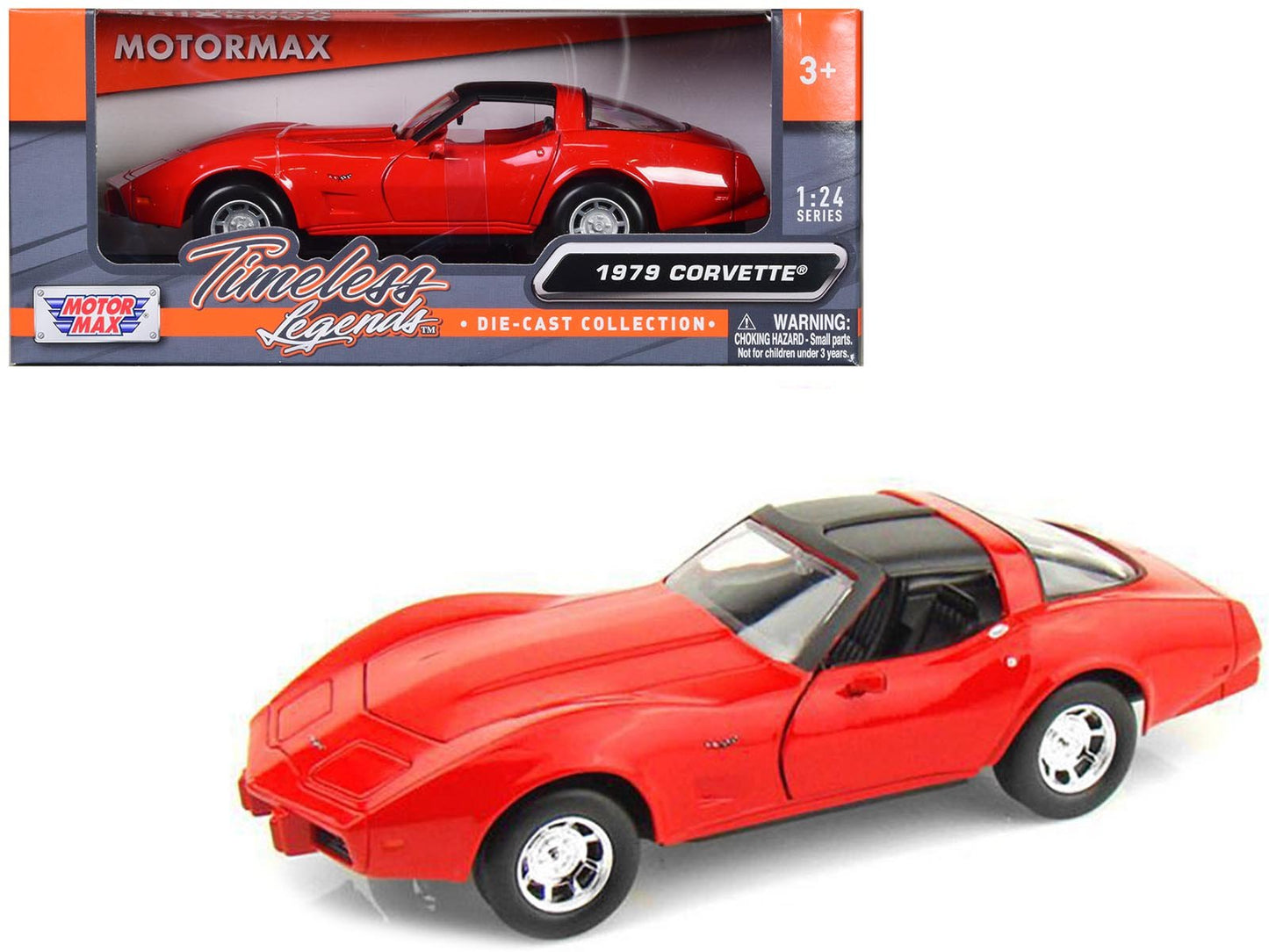 1979 Chevrolet Corvette Red 1/24 Diecast Model Car by Motormax free shipping USA