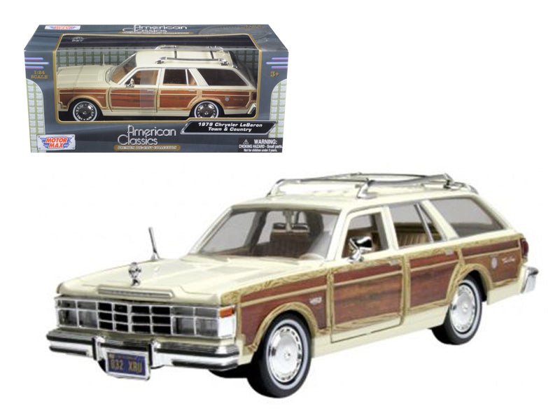 1979 Chrysler Lebaron Town & Country Cream 1/24 Diecast Model Car by Motormax free shipping USA
