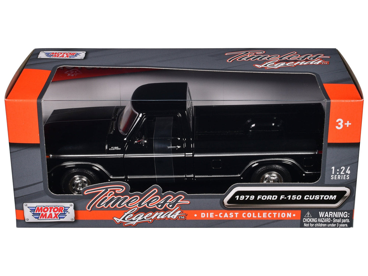 1979 Ford F-150 Custom Pickup Truck Black "Timeless Legends" Series 1/24 Diecast Model Car by Motormax free shipping USA