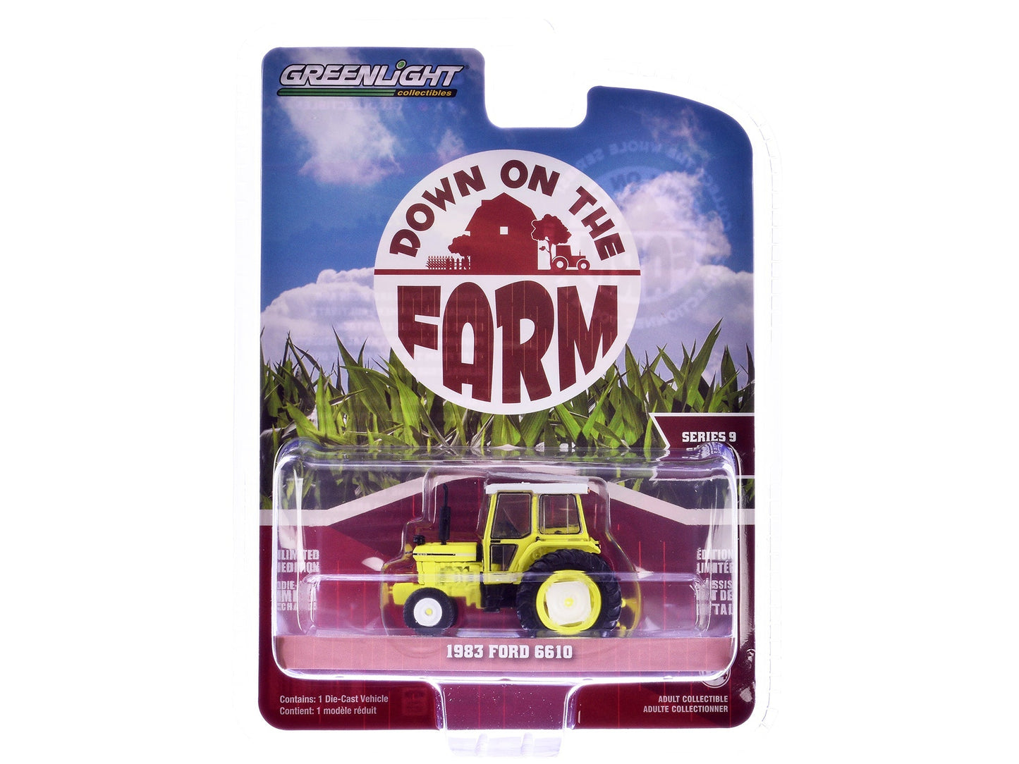 1983 Ford 6610 Tractor High-Vis Yellow "Down on the Farm" Series 9 1/64 Diecast Model by Greenlight free shipping USA