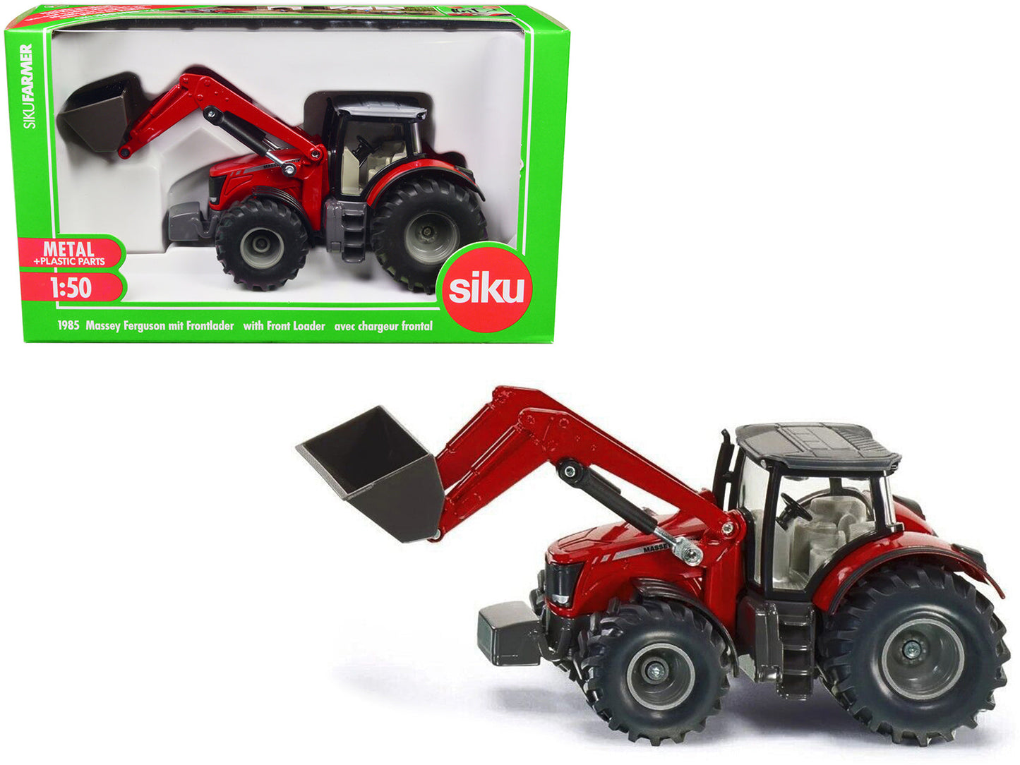 Massey Ferguson 8690 Tractor with Front Loader Red 1/50 Diecast Model by Siku free shipping USA