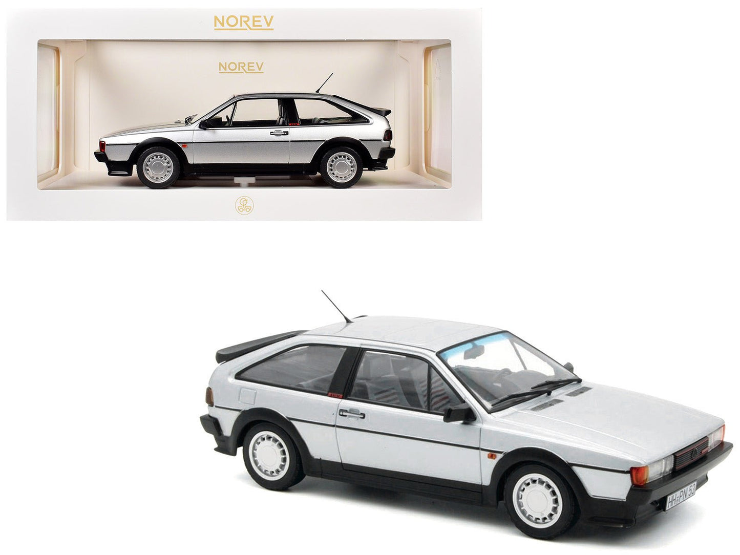 1988 Volkswagen Scirocco GTX 16V Flash Silver Metallic 1/18 Diecast Model Car by Norev free shipping USA