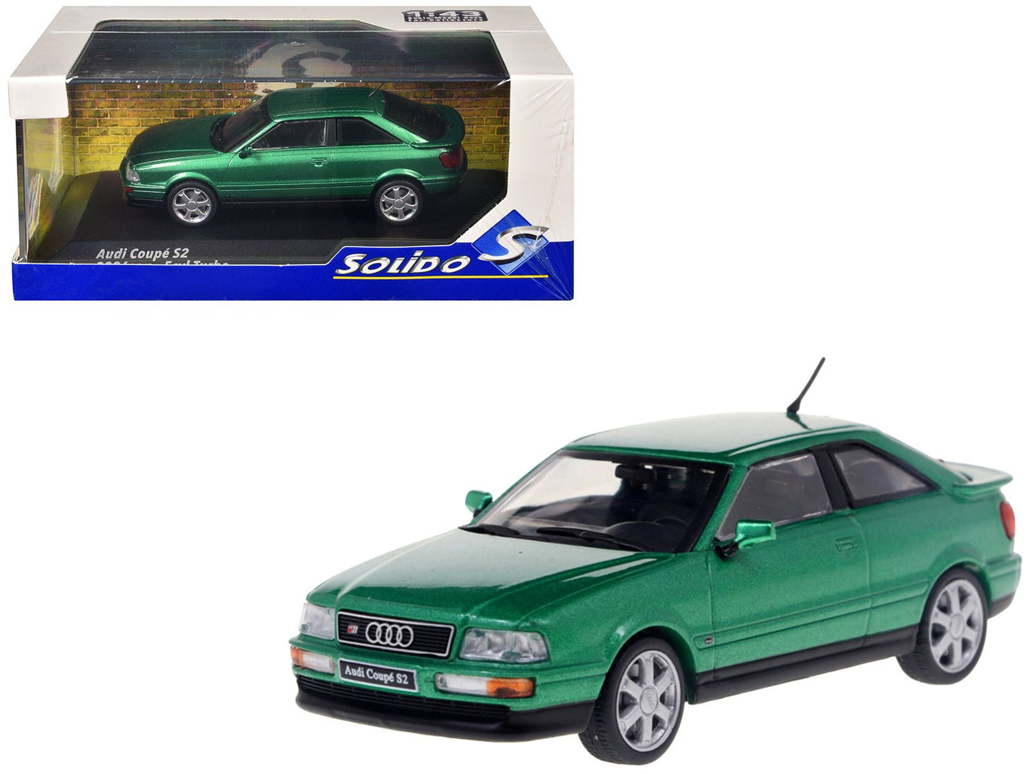 1994 Audi Coupe S2 Cricket Green Metallic 1/43 Diecast Model Car by Solido free shipping USA
