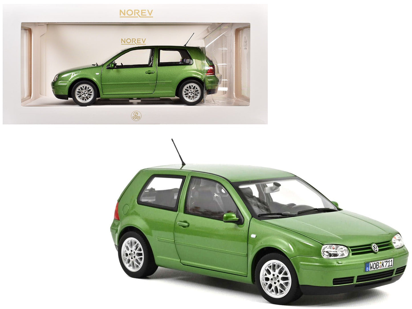 1998 Volkswagen Golf GTI Green Metallic 1/18 Diecast Model Car by Norev free shipping USA