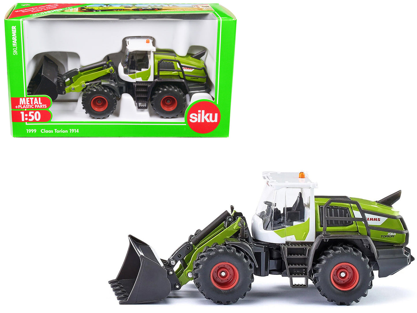 Claas Torion 1914 Wheel Loader Green and White 1/50 Diecast Model by Siku free shipping USA