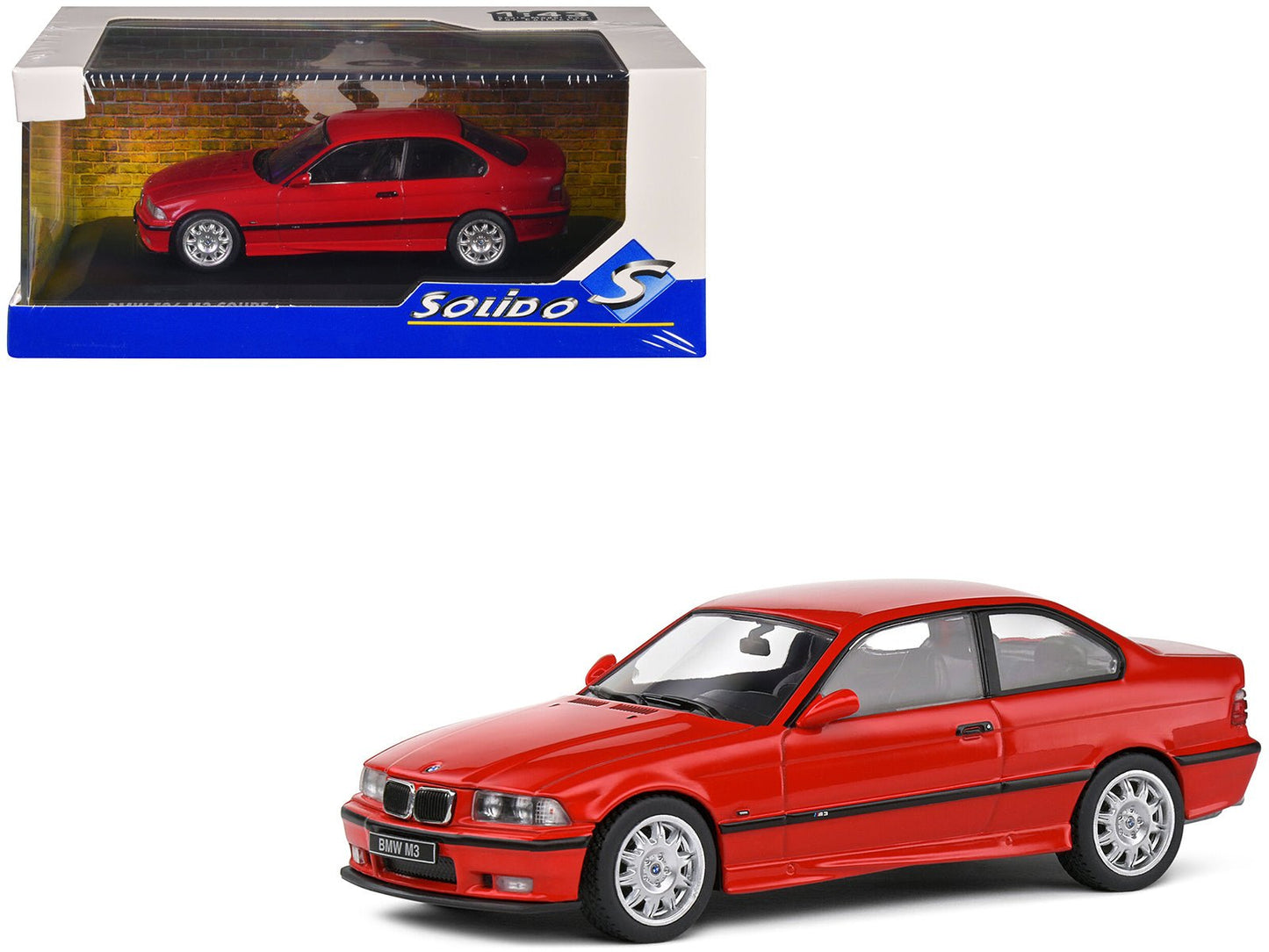 1999 BMW E36 M3 Coupe Brilliant Red 1/43 Diecast Model Car by Solido free shipping USA