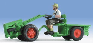 Noch 37750 N Scale Two-Wheel Tractor w/Driver, Assembled