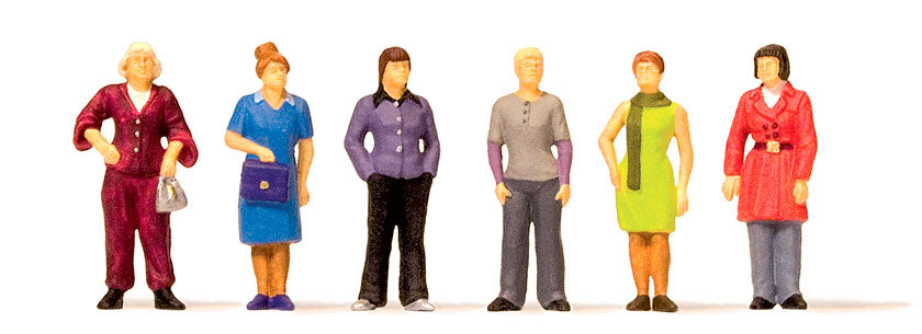 Preiser 10629 HO Scale Standing Women Pedestrians 6 Figures