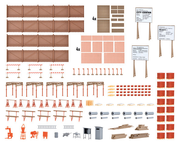 Kibri 38538 1/87 HO Construction Site Accessories Model Kit