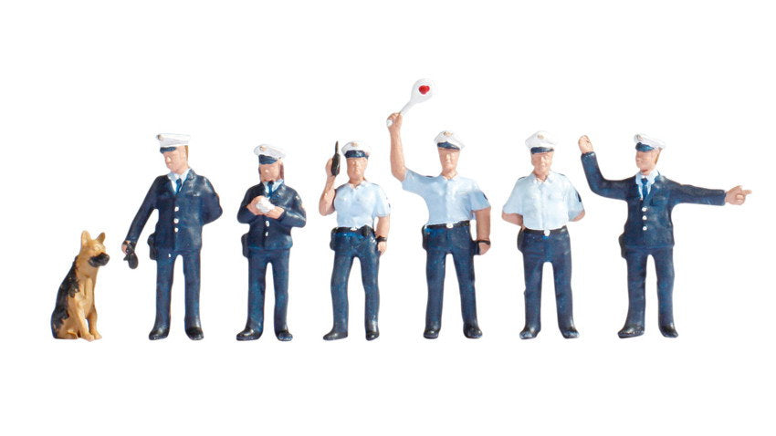 Noch 15091 HO Scale German Policemen with Dog Set, 7 pcs