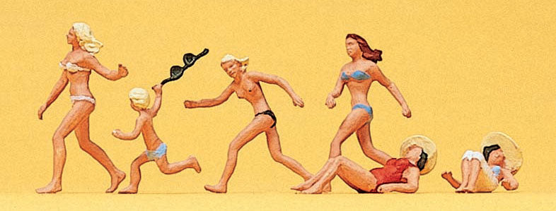 Preiser 10211 HO Scale Fun at the Beach Figure Set
