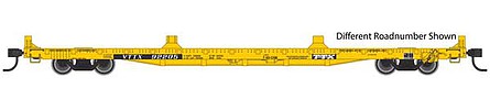 Walthers Mainline 5352 HO Scale 60' Pullman-Standard Flatcar - Ready to Run -- TTX VTTX #92290 (20' and 40' container loading, yellow, black, white)