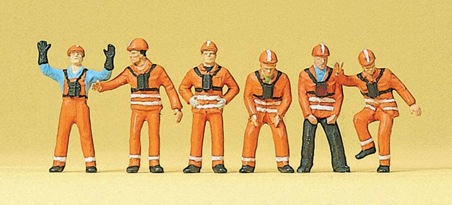 Preiser 10245 HO Scale Railway Shunters DB Figures pkg(6)