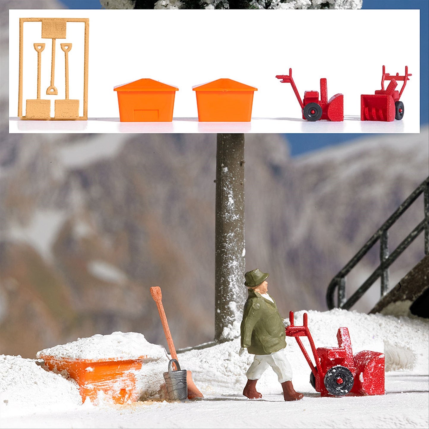 Busch 8058 N Scale Winter Snow Equipment Set