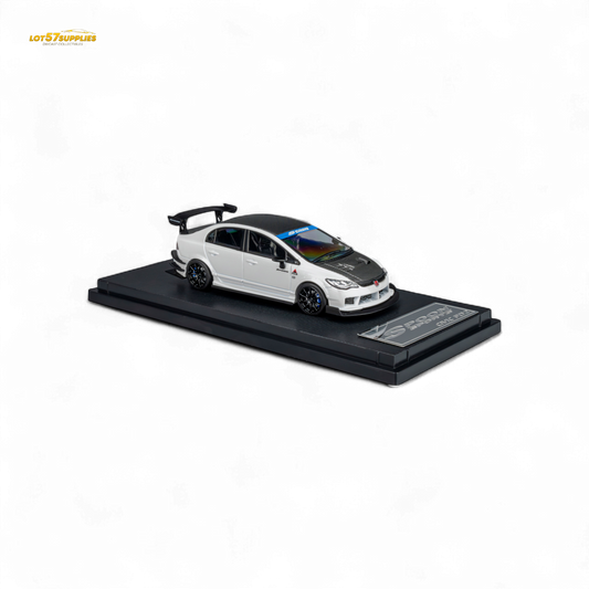 MicroTurbo Honda Civic Type R FD2 Spoon Sports Metallic White 1:64