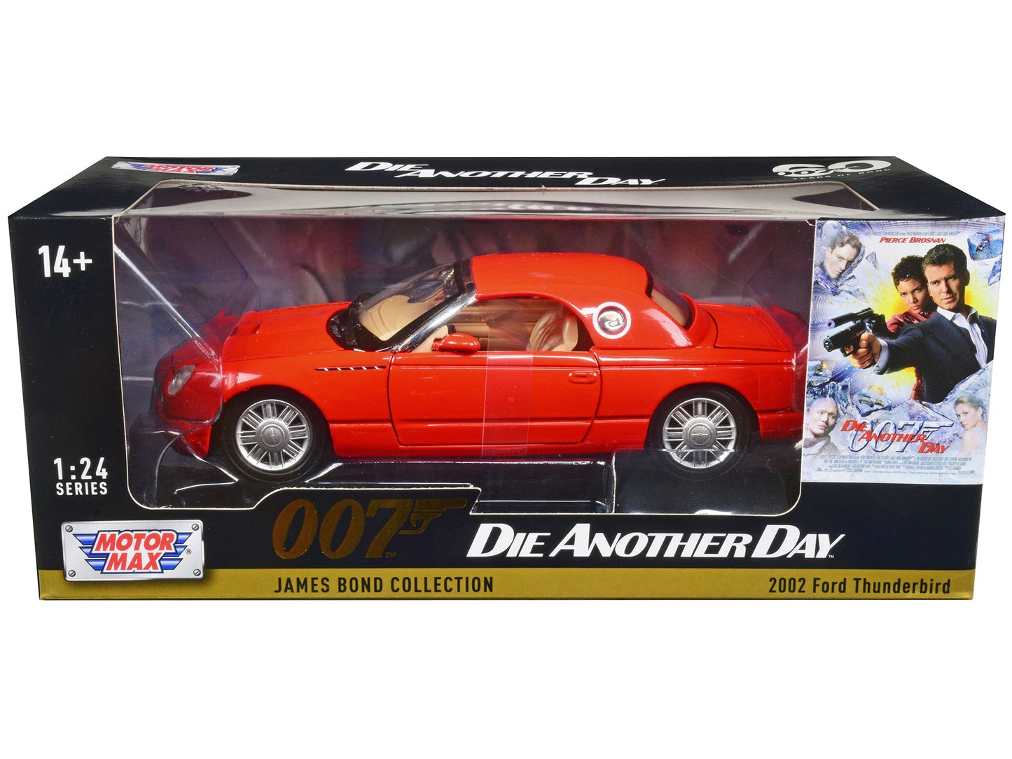 2002 Ford Thunderbird Orange James Bond 007 "Die Another Day" (2002) Movie "James Bond Collection" Series 1/24 Diecast Model Car by Motormax free shipping USA
