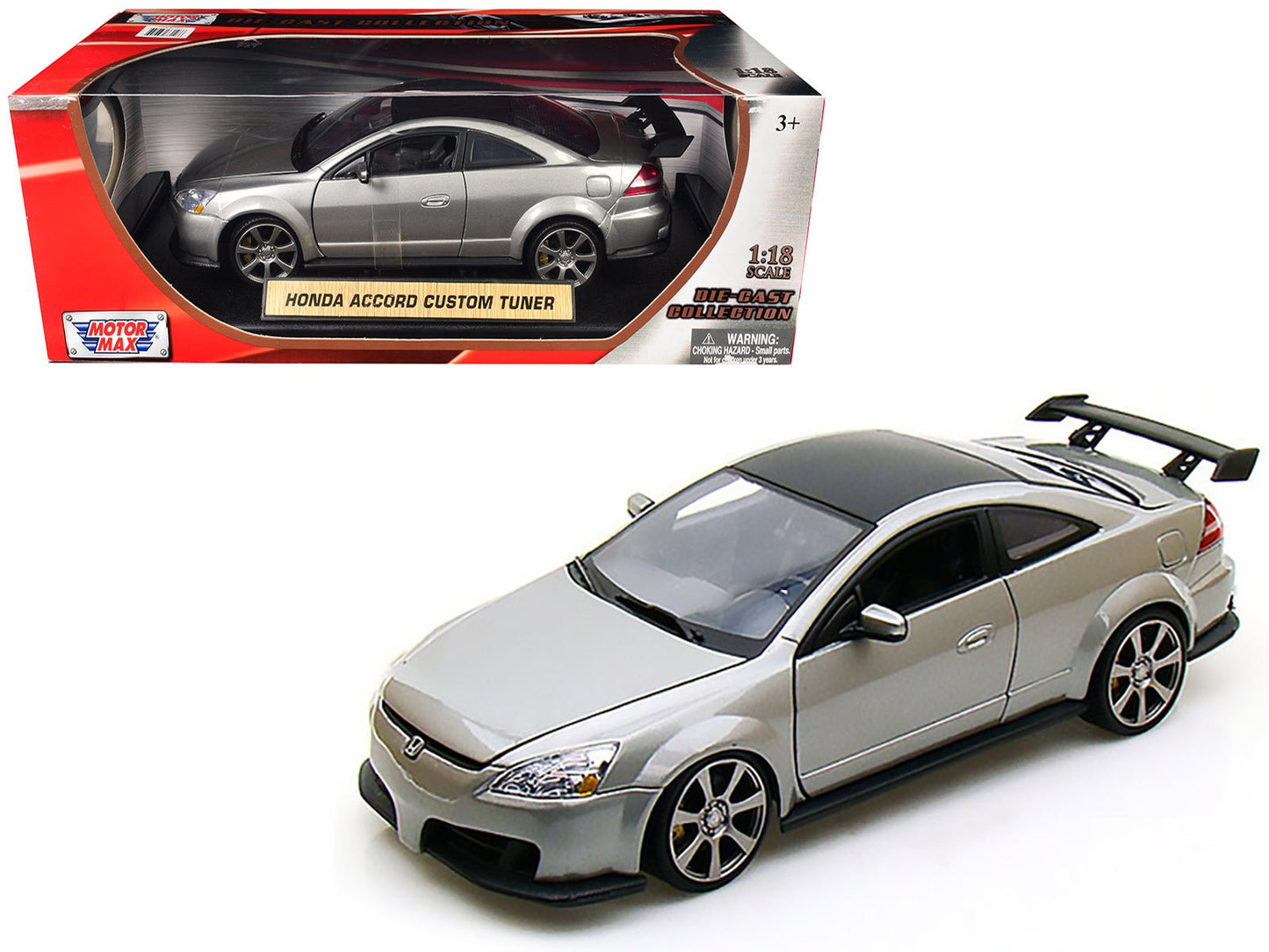 2003 Honda Accord Gray Metallic 1/18 Diecast Model Car by Motormax free shipping USA