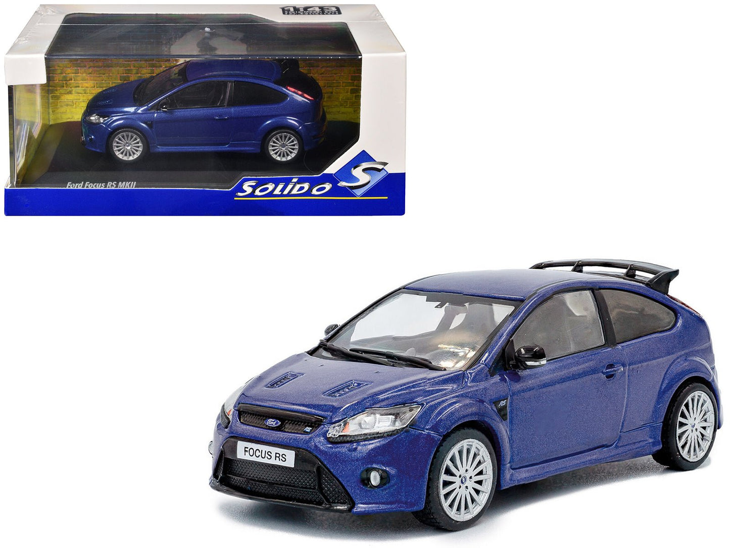 2010 Ford Focus MKII RS Indianapolis Blue Metallic 1/43 Diecast Model Car by Solido free shipping USA