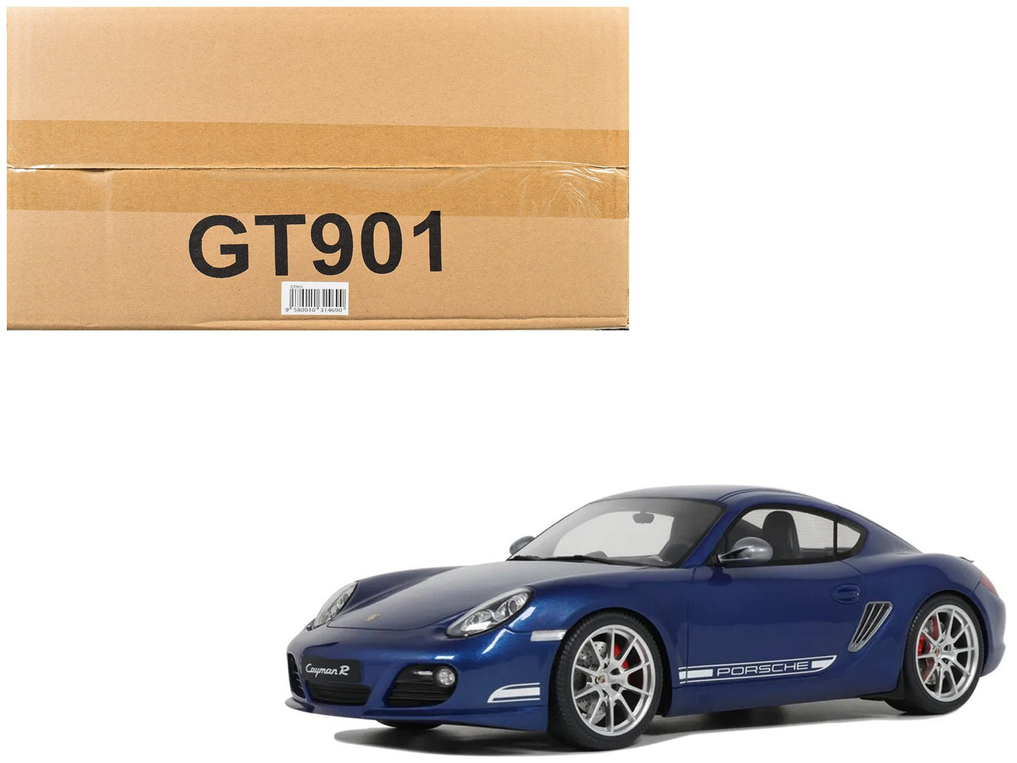 2012 Porsche Cayman R Aqua Blue Metallic 1/18 Model Car by GT Spirit free shipping USA