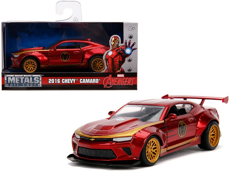 2016 Chevrolet Camaro "Iron Man" Theme "Marvel" Series 1/32 Diecast Model Car by Jada free shipping USA