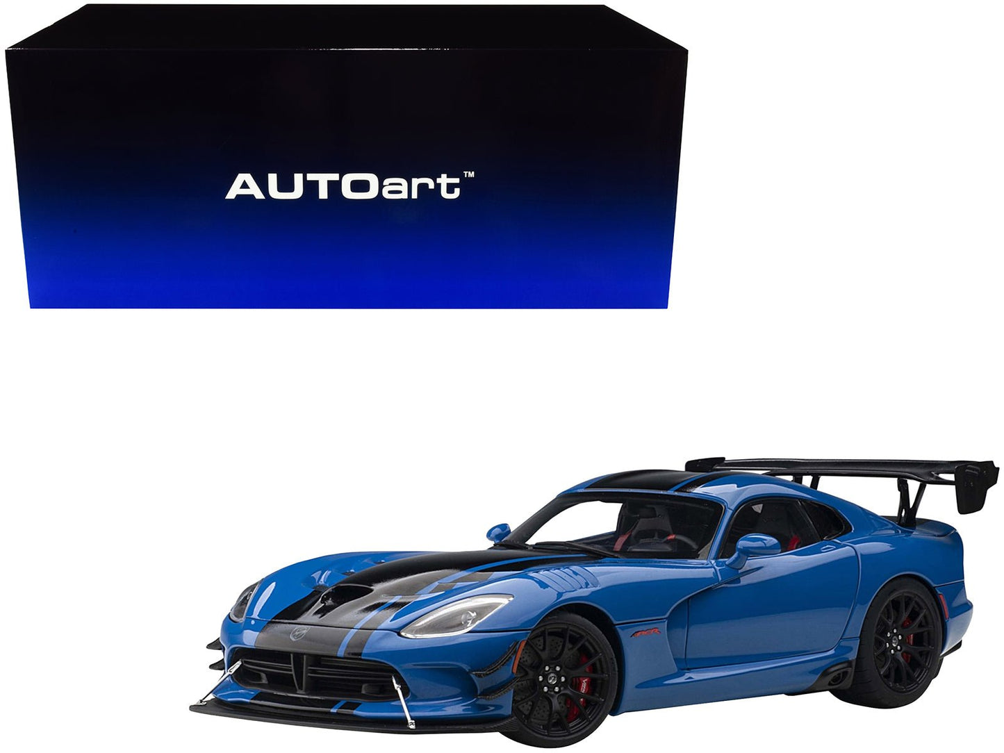 2017 Dodge Viper ACR Competition Blue with Black Stripes 1/18 Model Car by Autoart free shipping USA