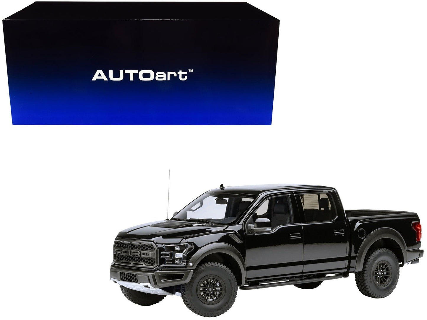 2019 Ford F-150 Raptor Pickup Truck Agate Black 1/18 Model Car by Autoart free shipping USA