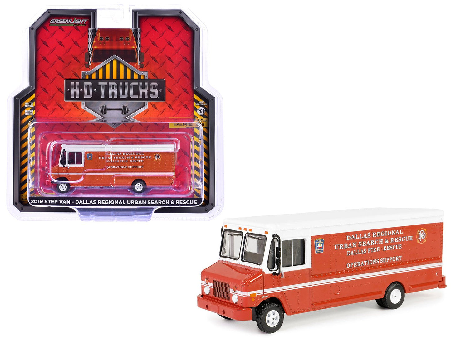 2019 Step Van "Dallas Regional Urban Search & Rescue - Dallas Fire Department Texas" Red with White Top "H.D. Trucks" Series 25 1/64 Diecast Model Car by Greenlight free shipping USA