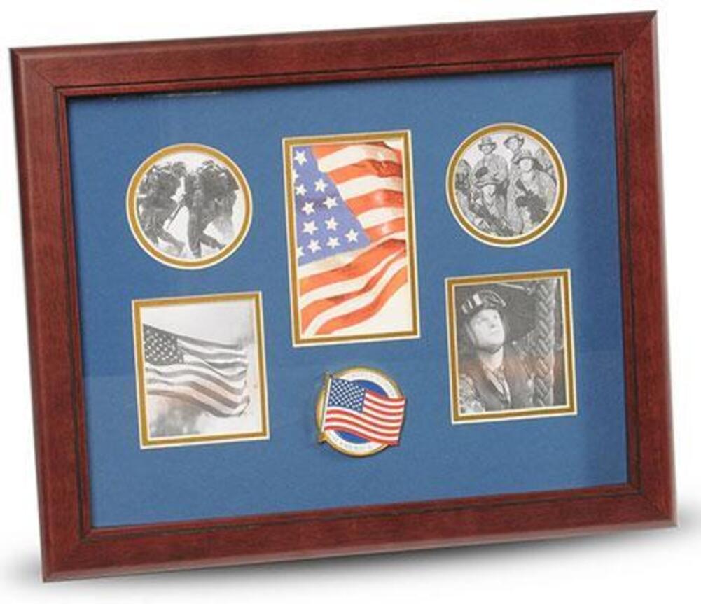 Flag Connections American Flag Medallion 5-Picture Collage Frame.