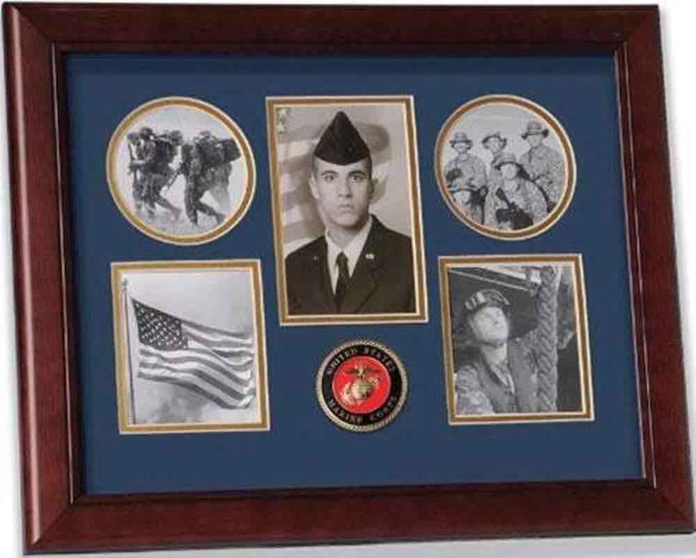 United States Marine Corps Medallion 5 Picture Collage Frame with Stars