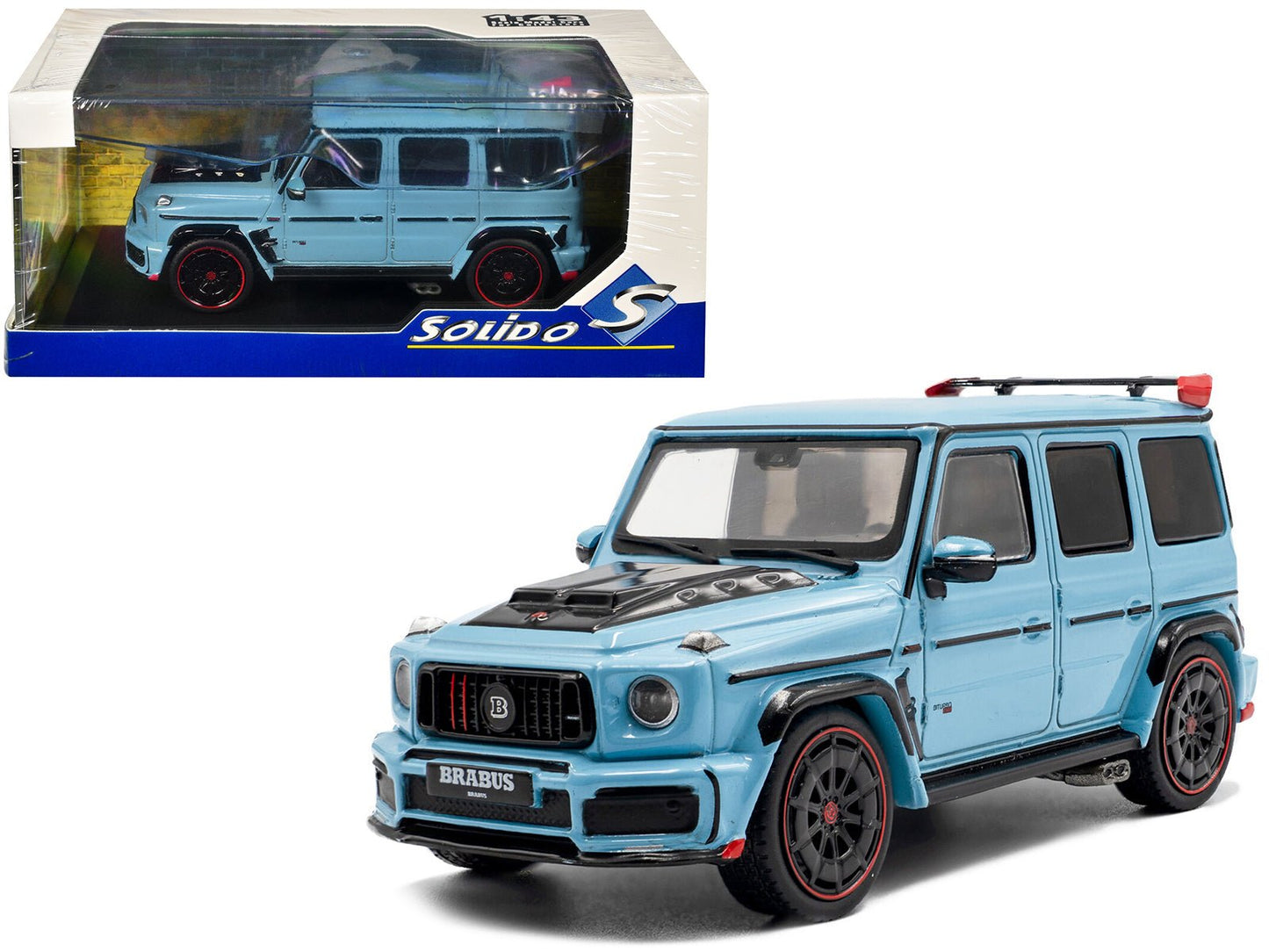 2021 Brabus Rocket 900 China Blue with Black Hood 1/43 Diecast Model Car by Solido free shipping USA