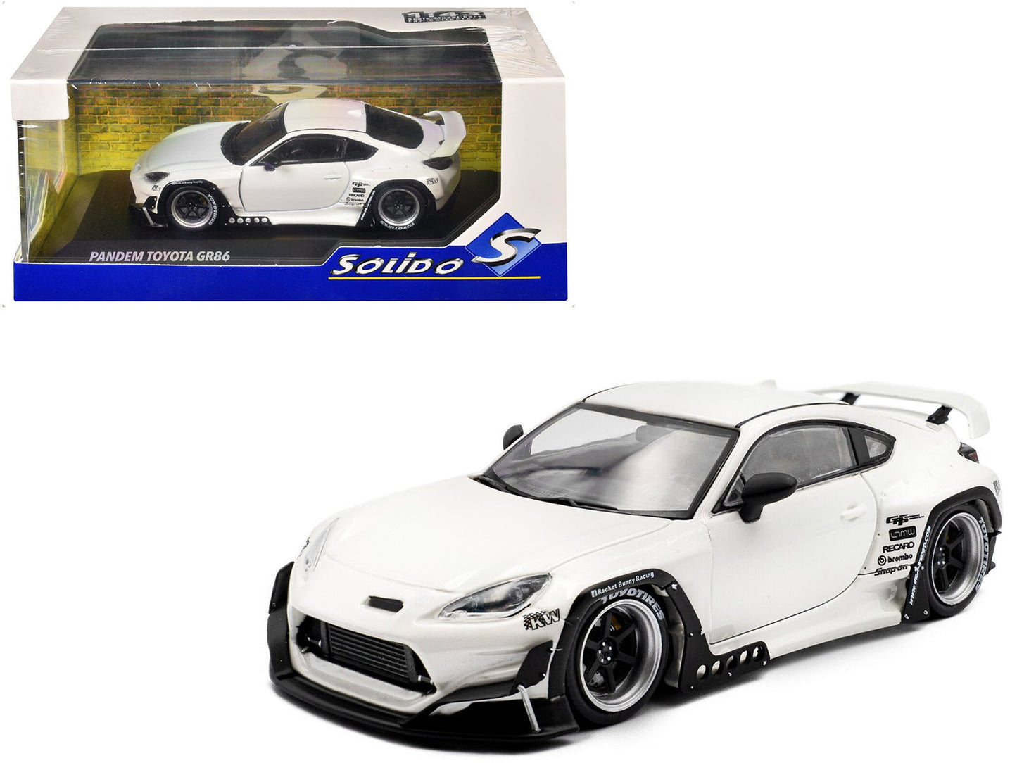 2022 Toyota Pandem GR86 White Metallic 1/43 Diecast Model Car by Solido free shipping USA