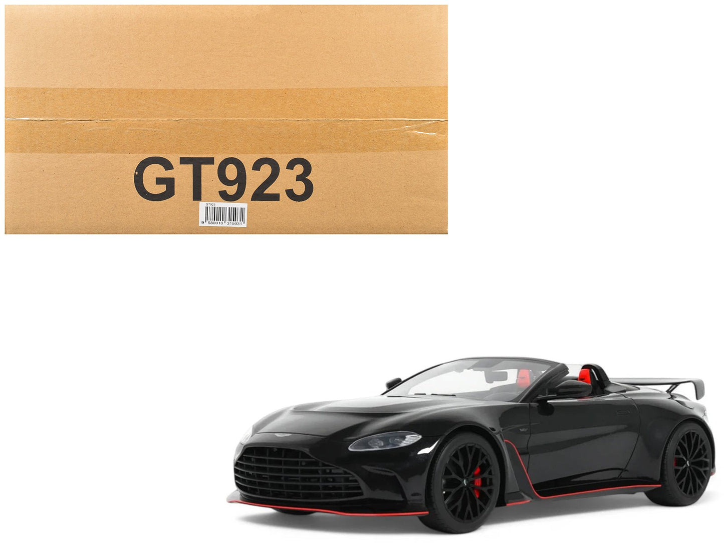 2023 Aston Martin V12 Vantage Roadster Onyx Black 1/18 Model Car by GT Spirit free shipping USA