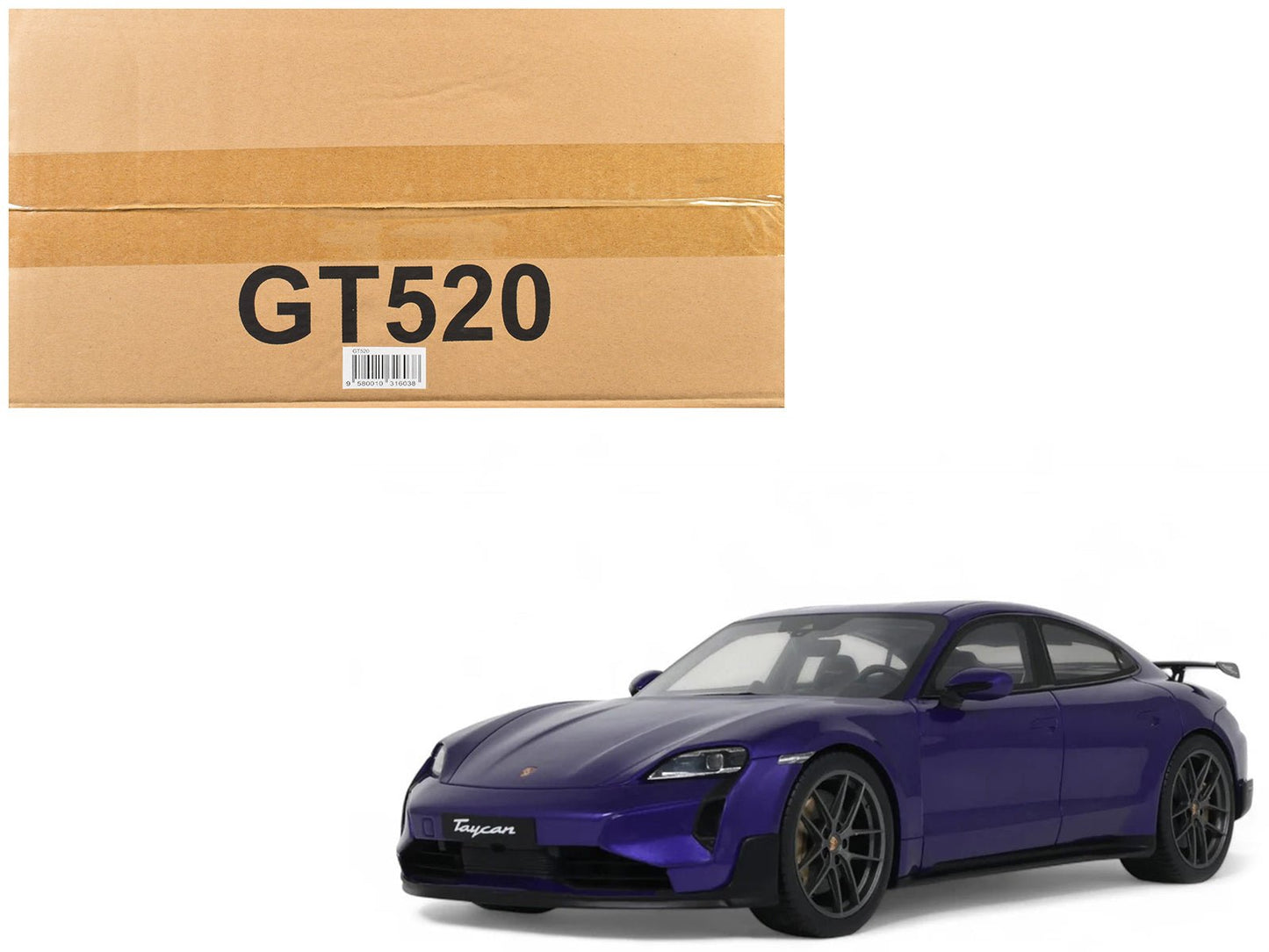 2023 Porsche Taycan Turbo GT Purple Sky Metallic 1/18 Model Car by GT Spirit free shipping USA