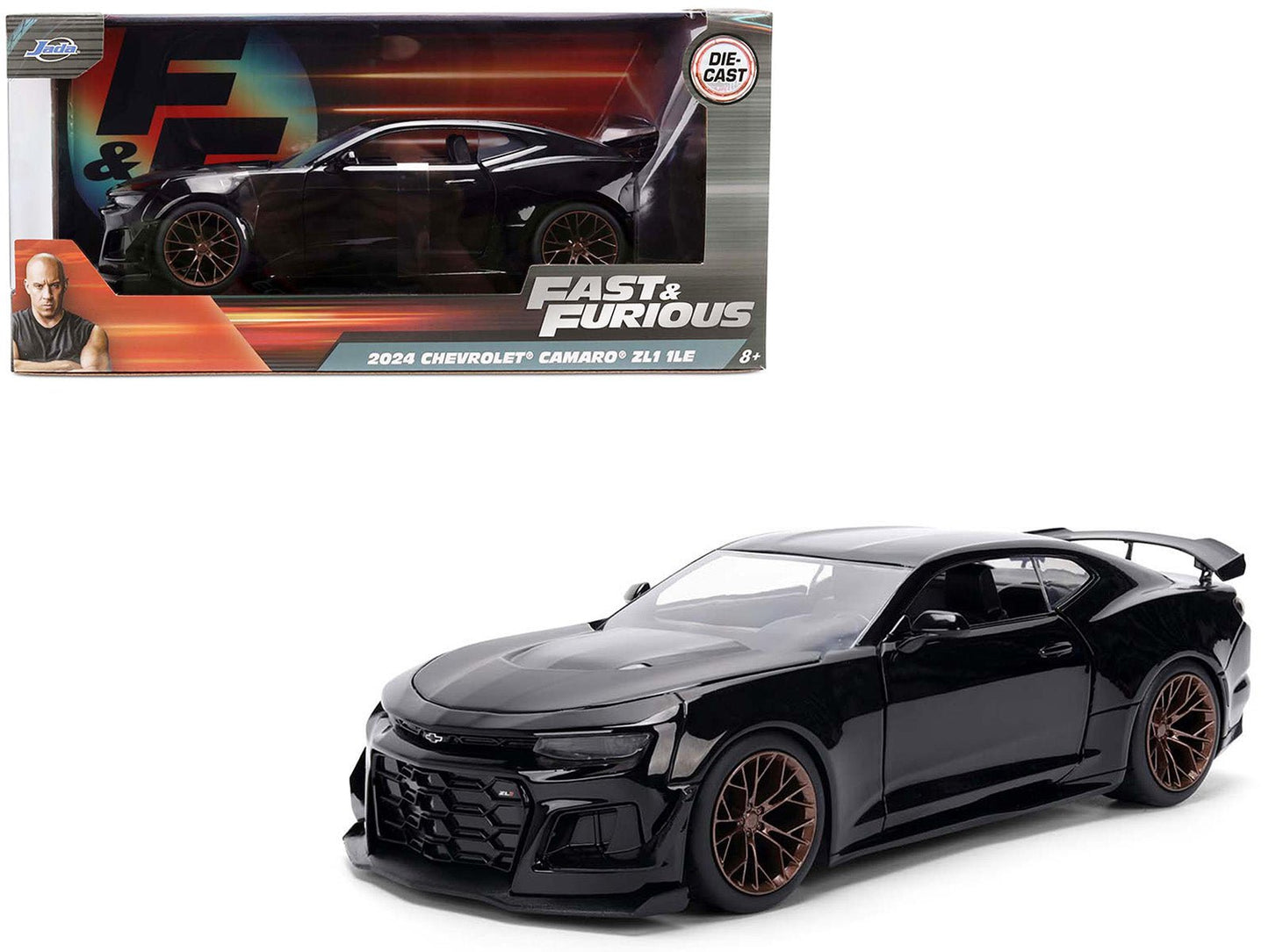 2024 Chevrolet Camaro ZL1 1LE Black "Fast X" (2023) Movie "Fast & Furious" Series 1/24 Diecast Model Car by Jada free shipping USA