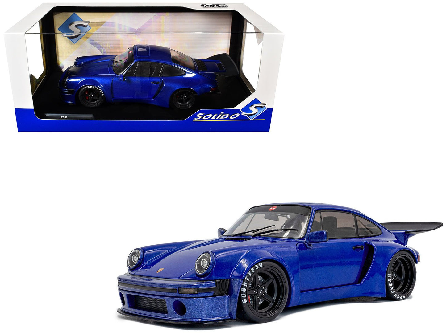 2024 Porsche 911 KS-R by Khyzyl Saleem Dark Blue Metallic 1/18 Diecast Model Car by Solido free shipping USA