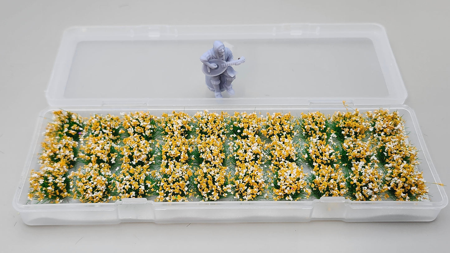 JHT - Chrysanthemum Flower Clusters - Self Adhesive Grass Tufts - 10mm height x 9mm base