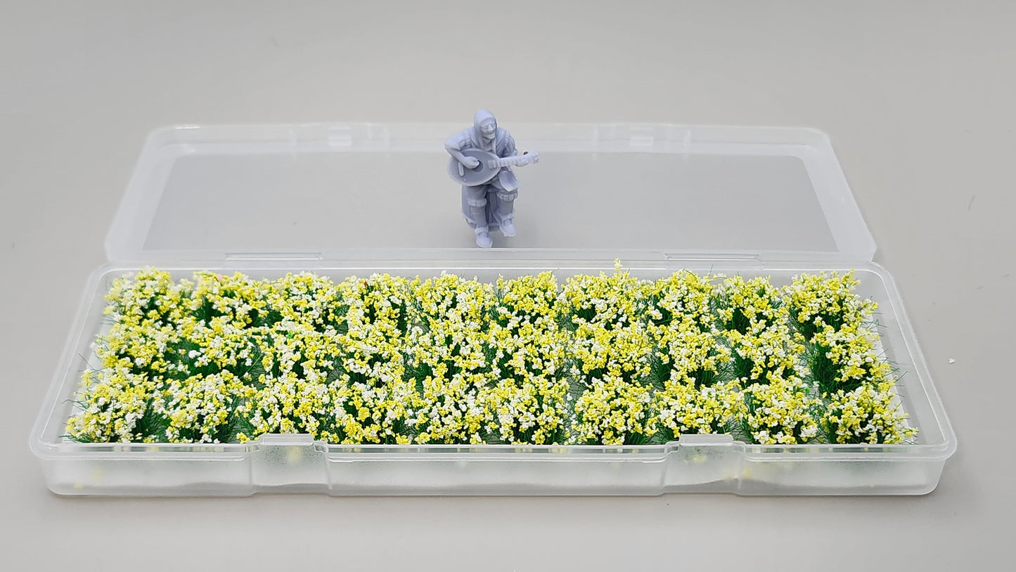 JHT - Wild Chrysanthemum Flower Clusters - Self Adhesive Grass Tufts - 10mm height x 9mm base