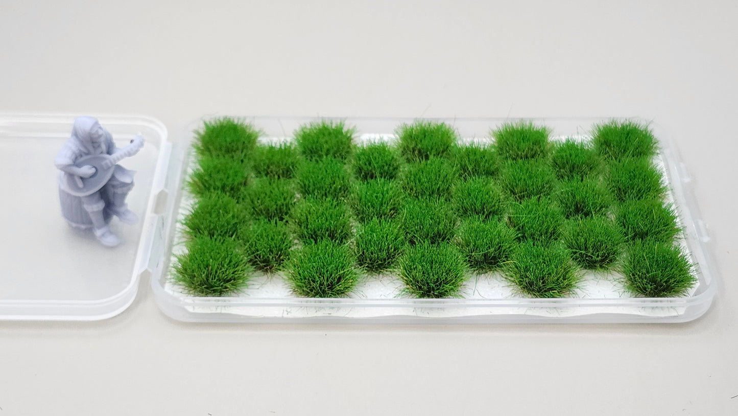 JHT - Medium Green Model Grass Clusters - Self Adhesive Grass Tufts - 8mm height x 10/14mm base