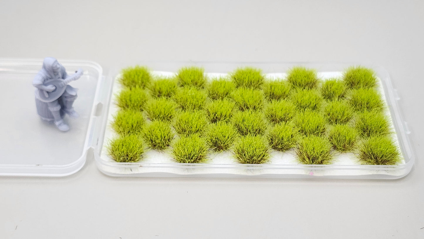 JHT - Grass Green Model Grass Clusters - Self Adhesive Grass Tufts - 8mm height x 10/14mm base