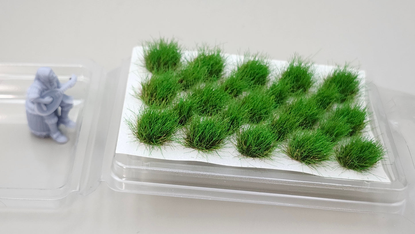 JHT - Summer Green Model Grass Clusters - Self Adhesive Grass Tufts - 10mm height x 8/14mm base