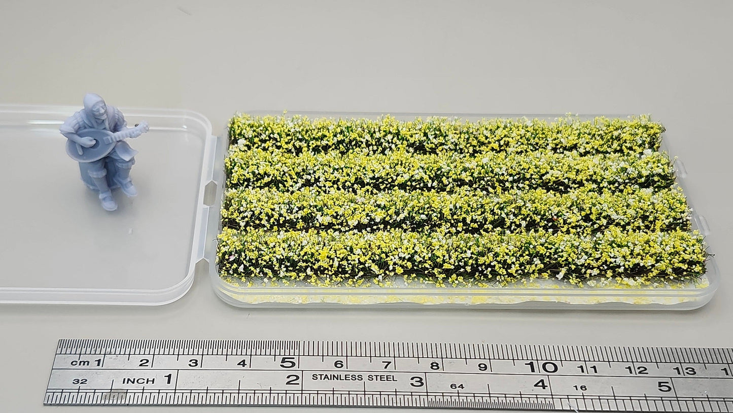 JHT - Wild Chrysanthemum Strip Flower Cluster - Self Adhesive Grass Tufts - 8mm height x 108mm long 4per pack