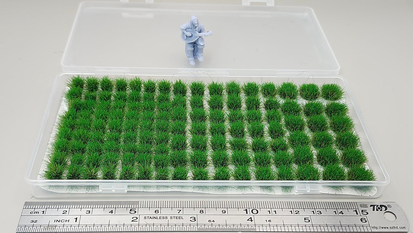 JHT - Summer Green Model Grass Clusters - Self Adhesive Grass Tufts - 8mm height x 8/10/12mm round base