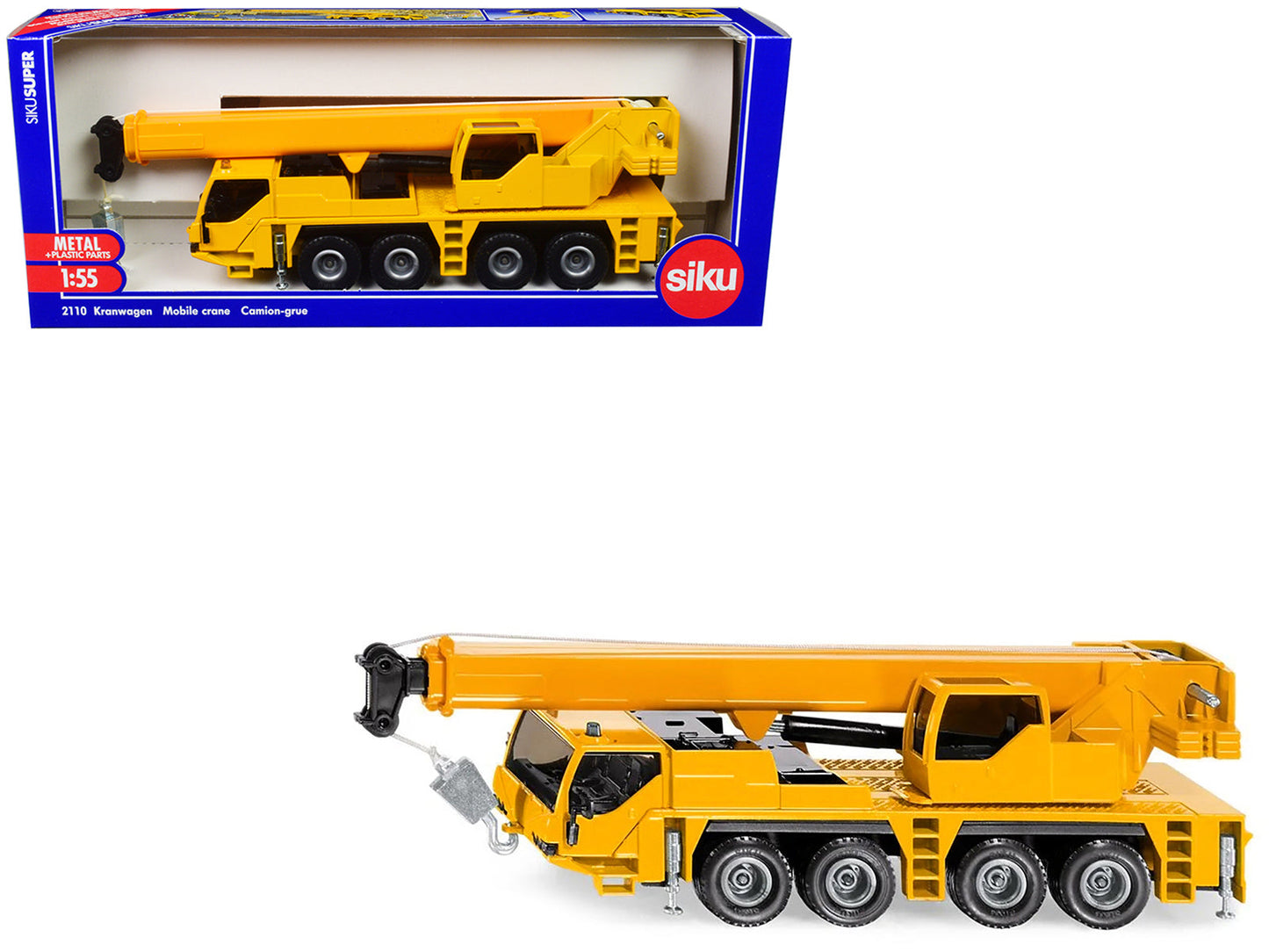 Mobile Crane Yellow 1/55 Diecast Model by Siku free shipping USA