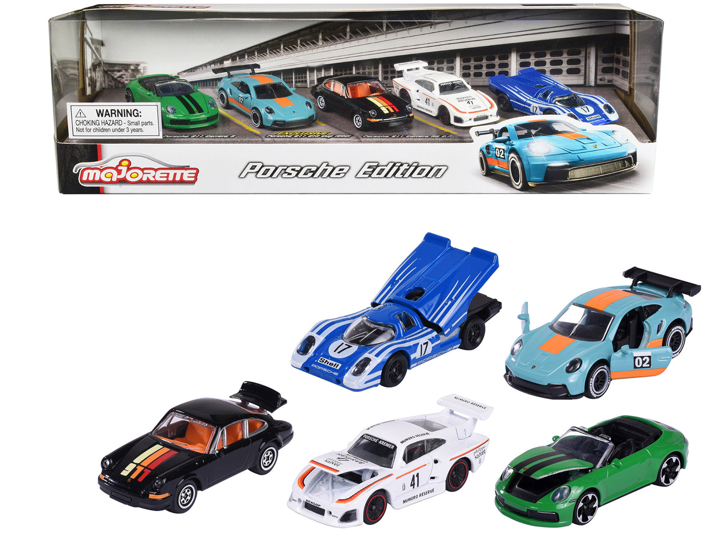 Porsche Edition (2023) 5 piece Set 1/64 Diecast Model Cars by Majorette free shipping USA